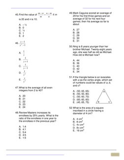 College Math Entrance Exam Practice | PDF | Area | Triangle