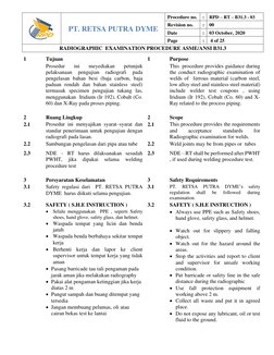 PT. RETSA PUTRA DYME 
Procedure no. 
: RPD – RT – B31.3 - 03 
Revision no. 
: 00 
Date  
: 03 October, 2020 
Page 
:  4 of