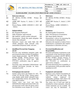 PT. RETSA PUTRA DYME 
Procedure no. 
: RPD – RT – B31.3 - 03 
Revision no. 
: 00 
Date  
: 03 October, 2020 
Page 
:  5 of