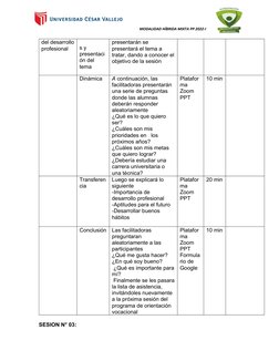 MODALIDAD HÍBRIDA MIXTA PP 2022-I
 
del desarrollo
profesional
s y 
presentaci
ón del 
tema
presentarán se 
presentará el tem