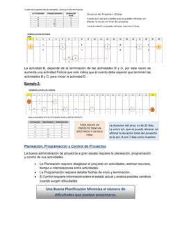 La actividad D, depende de la terminación de las actividades B y C, por esta razón se 
aumenta una actividad Ficticia que s
