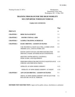 TC 21-305-4
i
Training Circular 21-305-4
Headquarters,
Department of the Army
Washington, DC, 31 May 1991
TRAINING PROGRAM FO