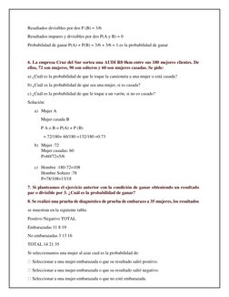 Resultados divisibles por dos P (B) = 3/6 
Resultados impares y divisibles por dos P(A y B) = 0 
Probabilidad de ganar P(A) +