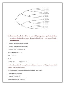13.  Un tazón contiene dos tipos de huevos de chocolate para pascua de apariencia idéntica, 
envueltos en aluminio. Todos