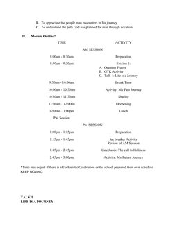 1 Day Recollection Module Example Grade 10 Recollection Module Guide | PDF