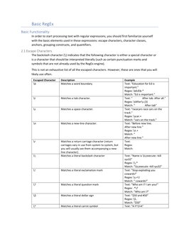 Basic RegEx
Basic Functionality
In order to start processing text with regular expressions, you should fir