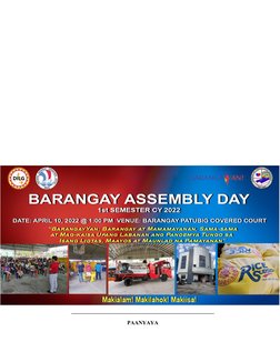 Barangay Assembly Day Program 2022 | PDF