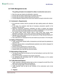 Bio-CNG Indore
2.0 Traffic Management at site
The guiding principles to be adopted for s