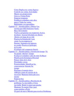 Cómo Duplica tus ventas Ingreso 
Controle sus ventas Actividades 
Mejore sus proporciones 
Llaves a Ventas Éxito 
Empezar tem