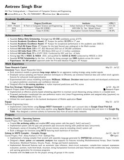 IIT Kanpur CSE Student Resume | PDF | Databases | Software Development