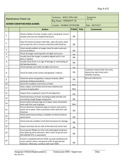 Self Screw Machine Checklist.pdf Screw Conveyor Maintenance Checklist | PDF | Screw | Mechanical Engineering
