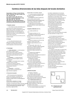 Método  de  prueba  AATCC  135-2015
1.  Propósito  y  alcance
especímenes  de  tela.
2.  Principio
4.  Precauciones  de  segu