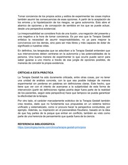Tomar conciencia de los propios actos y estilos de experimentar las cosas implica
también asumir las consecuencias de esas op