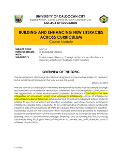 1 | Page 
 
UNIVERSITY OF CALOOCAN CITY 
Biglang Awa St., Corner Catleya St., EDSA, Caloocan City 
COLLEGE OF EDUCATION 
 
BU