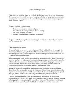 Country Tour Script (Japan)
Trixie: Ha ji me ma shi te! Wa ta shi wa, To Ri Ku Shii desu. Yo ro shi ku O ne ga I shi masu. 
H