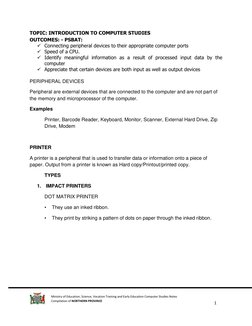 1 
 
Ministry of Education, Science, Vocation Training and Early Education Computer Studies Notes 
Compilation of NORTH