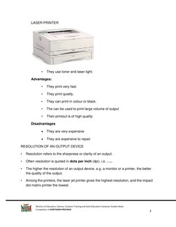 3 
 
Ministry of Education, Science, Vocation Training and Early Education Computer Studies Notes 
Compilation of NORTH