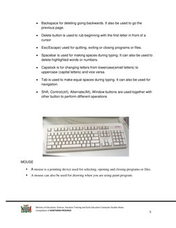 5 
 
Ministry of Education, Science, Vocation Training and Early Education Computer Studies Notes 
Compilation of NORTH
