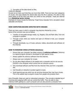 8 
 
Ministry of Education, Science, Vocation Training and Early Education Computer Studies Notes 
Compilation of NORTH