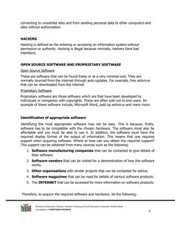 9 
 
Ministry of Education, Science, Vocation Training and Early Education Computer Studies Notes 
Compilation of NORTH