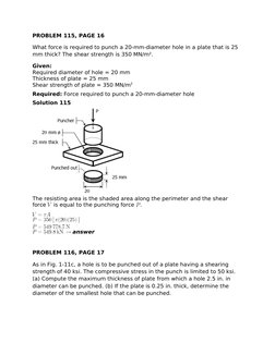 Punching Force Calculations for Holes | PDF | Strength Of Materials ...
