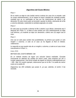 Método de Costo Mínimo en Transporte | PDF | Transporte | Algoritmos