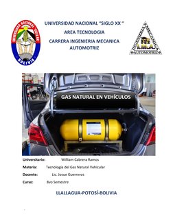 - 
UNIVERSIDAD NACIONAL “SIGLO XX “ 
AREA TECNOLOGIA 
CARRERA INGENIERIA MECANICA 
AUTOMOTRIZ 
 
 
 
 
 
 
 
 
 
 
 
LLALLA