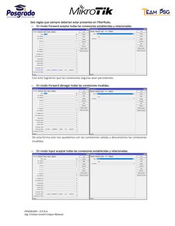 POSGRADO – U.P.E.A. 
Ing. Cristian Leonel Colque Mamani 
- 
Seis reglas que siempre deberían estar presentes en FilterRules