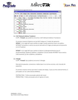 POSGRADO – U.P.E.A. 
Ing. Cristian Leonel Colque Mamani 
Quedando de la siguiente forma 
 
 
1.2. NAT (Network Address Tras