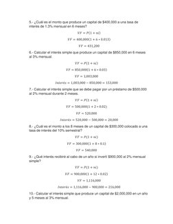 Ejercicios Resueltos de Interés Simple y Compuesto | PDF | Interés ...