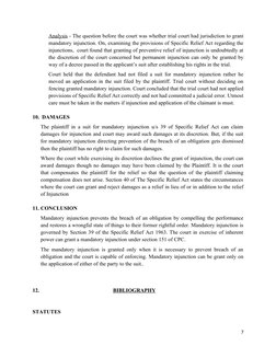 Analysis - The question before the court was whether trial court had jurisdiction to grant
mandatory injunction. On, examinin