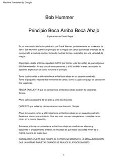 Principio de Bob Hummer en Magia | PDF | Mano | Pulgar