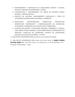 ●
MANTENIMIENTO  Y  REPARACIÓN  DE  MAQUINARIAS  (PESADA  Y  LIVIANA),
EQUIPOS, UNIDADES DE TRANSPORTE, Y OTROS.
●
CONSTRUCCI