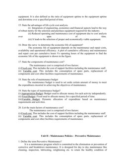 Maintenance Engineering Q&A Guide | PDF | Reliability Engineering ...
