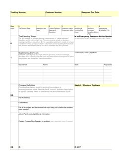 0
1
2
3
4
5
6
0
1
Tracking Number:
Customer Number:
Response Due Date:
Step
Action
The Planning Stage
Establishing the 
Team