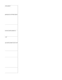 Who did not find the problem?
hat could be happening but is not? What could be 
but is not? Where else could the problem be