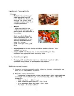 Grade 10 TLE Cookery Q3: Stocks & Soups | PDF | Stock (Food) | Soup
