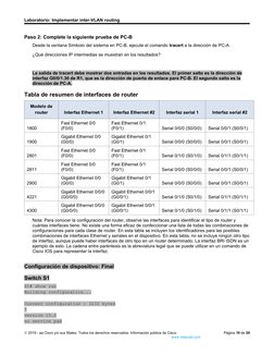 Laboratorio: Implementar inter-VLAN routing
Paso 2: Complete la siguiente prueba de PC-B
Desde la ventana Símbolo del sistema