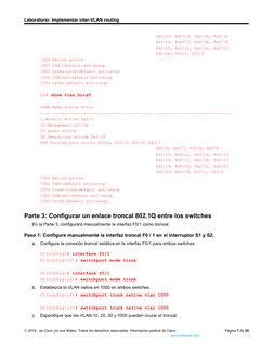 Laboratorio: Implementar inter-VLAN routing
                                                Fa0/12, Fa0/13, Fa0/14, Fa0/15