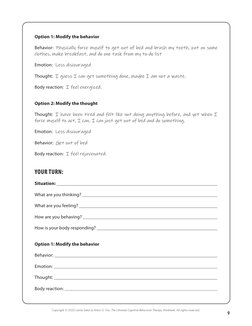 Copyright © 2022 Leslie Sokol & Marci G. Fox, The Ultimate Cognitive Behavioral Therapy Workbook. All rights reserved.
9
Opti
