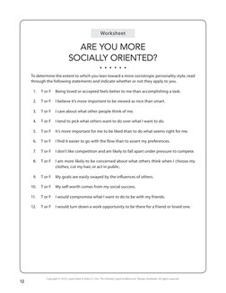 Copyright © 2022 Leslie Sokol & Marci G. Fox, The Ultimate Cognitive Behavioral Therapy Workbook. All rights reserved.
12
Wor