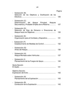 viii
Pagina
-
Subsección (B)
Selección de los Objetivos y Dosificación de los
Efectivos .....................................