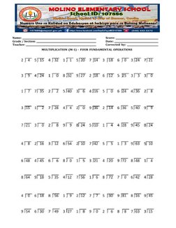 Window Card 4 Operations Printable Window Cards for Math | PDF
