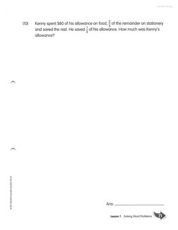 Fractions Word Problems - Grade 5 | PDF