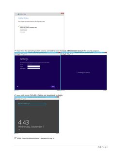 7th step: Once the operating system is done, we need to input the Local Administrator Account for security purposes.
 
8th st