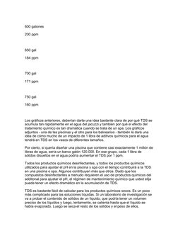 600 galones
200 ppm
650 gal
184 ppm
700 gal
171 ppm
750 gal
160 ppm
Los gráficos anteriores, deberían darte una idea bastante