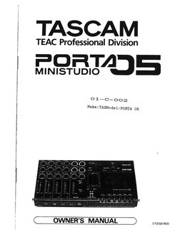 TASCAM PORTA 05 MINISTUDIO 本体　箱、説明書付き Tascam Porta 05 Ministudio | PDF