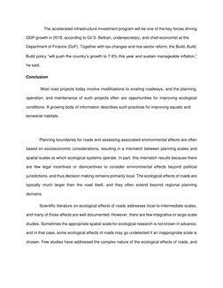 The accelerated infrastructure investment program will be one of the key forces driving  
GDP growth in 2018,
