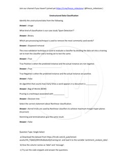 Join our channel if you haven’t joined yet https://t.me/fresco_milestone ( @fresco_milestone ) 
 
Unstructured Data Classific