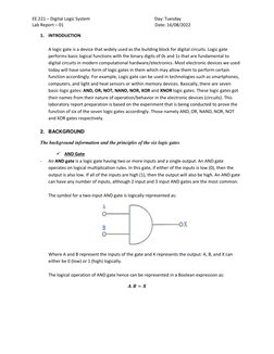 Logic Gates Function Verification Lab Report | PDF | Logic Gate ...